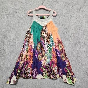 Truly Me Girls Sleeveless Summer Floral Shark Bite Bandana Dress Colorful Size 7